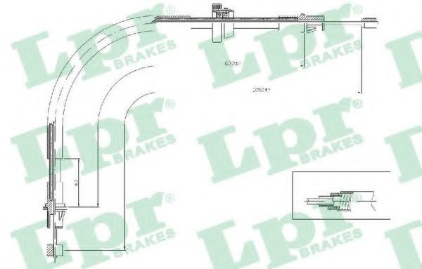 Трос ручника LPR C0281B