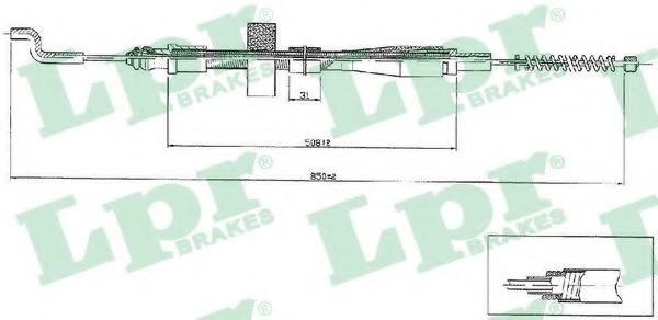 Трос ручника LPR C0971B