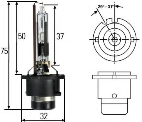 Лампа накаливания HELLA 8GS 007 001-151 (фара дальнего света, основная фара)