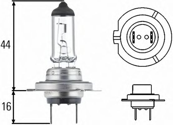 Лампа накаливания, основная фара HELLA 8GH 178 560-491