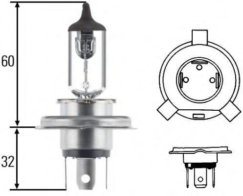 Лампа накаливания основной фары HELLA 8GJ 002 525-001