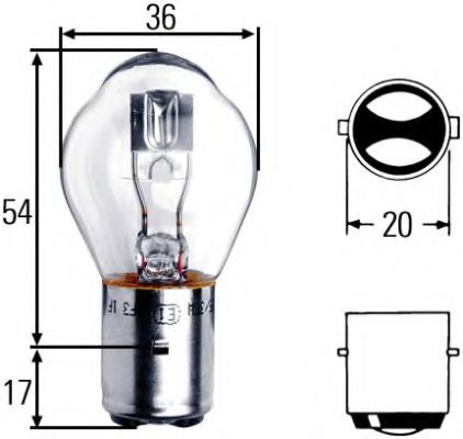 Лампа накаливания, основная фара HELLA 8GD 008 897-121
