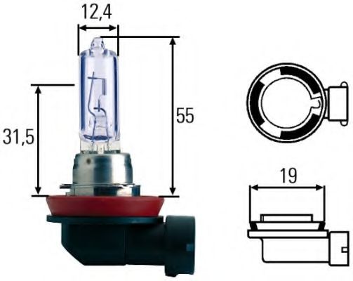 Лампа фары HELLA 8GH 008 357-181