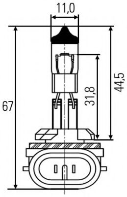 Лампа накаливания, противотуманная фара; Лампа накаливания HELLA 8GH 008 991-031