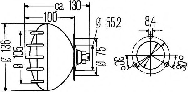 Фара HELLA 1X0 001 515-021 - Фото 1