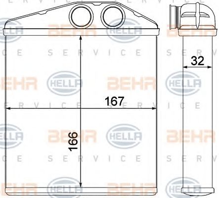 Радиатор отопителя HELLA 8FH 351 000-501