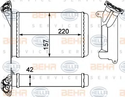 Радиатор отопителя HELLA 8FH 351 000-511