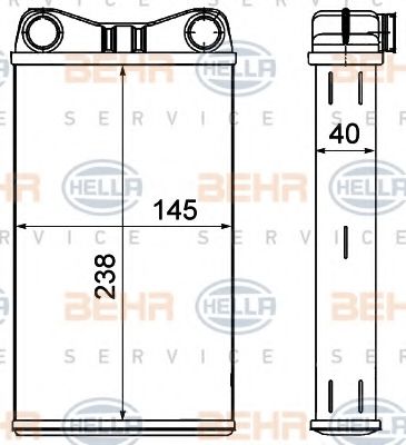 Радиатор отопителя HELLA 8FH 351 000-541 BEHR HELLA SERVICE