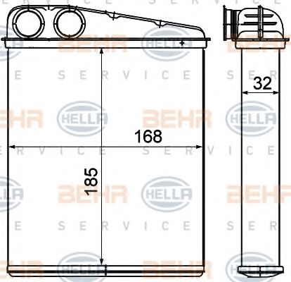 Радиатор отопителя HELLA 8FH 351 000-551 BEHR HELLA SERVICE