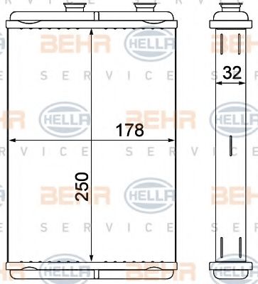 Радиатор отопителя HELLA 8FH 351 000-581