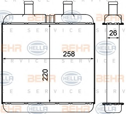 Радиатор отопителя HELLA 8FH 351 000-591