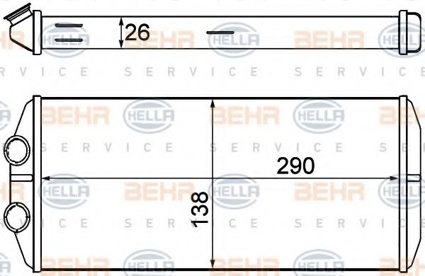 Радиатор отопителя HELLA 8FH 351 000-631