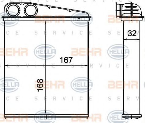 Радиатор отопителя HELLA 8FH 351 000-641 BEHR HELLA SERVICE