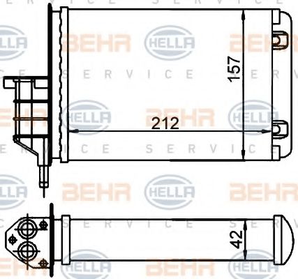 Радиатор отопителя HELLA 8FH 351 001-554