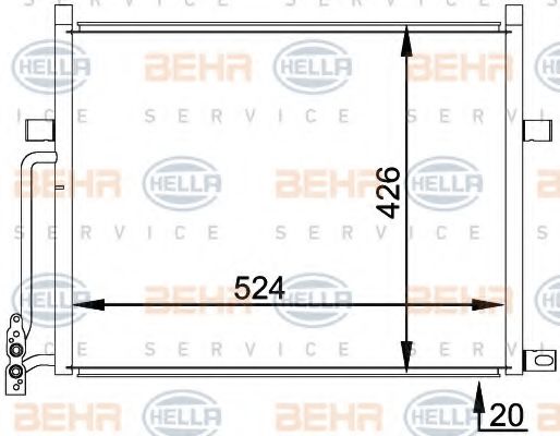 Радиатор кондиционера HELLA 8FC 351 038-204 BEHR HELLA SERVICE Version ALTERNATIVE