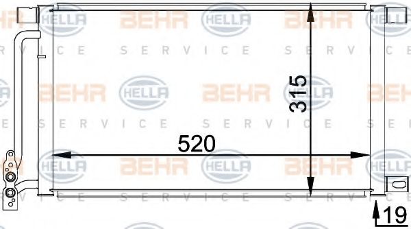 Радиатор кондиционера HELLA 8FC 351 038-214 BEHR HELLA SERVICE Version ALTERNATIVE
