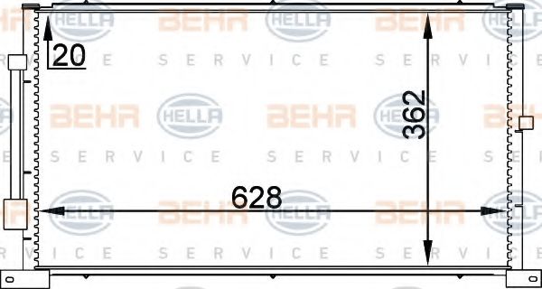 Радиатор кондиционера HELLA 8FC 351 038-714 BEHR HELLA SERVICE Version ALTERNATIVE