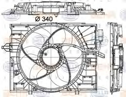 Вентилятор охлаждения HELLA 8EW 351 043-071
