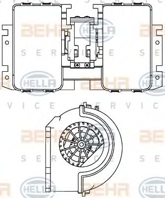 Вентилятор салона HELLA 8EW 351 104-041