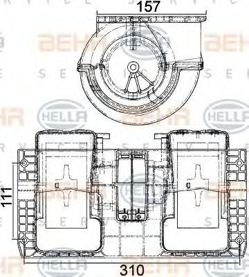 Вентилятор салона HELLA 8EW 351 104-051