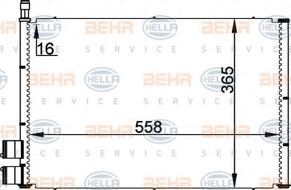 Радиатор кондиционера HELLA 8FC 351 300-354 BEHR HELLA SERVICE Version ALTERNATIVE