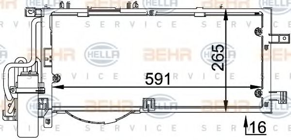 Радіатор кондиціонера HELLA 8FC 351 300-614