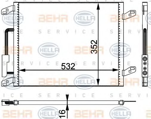 Радіатор кондиціонера HELLA 8FC 351 301-101