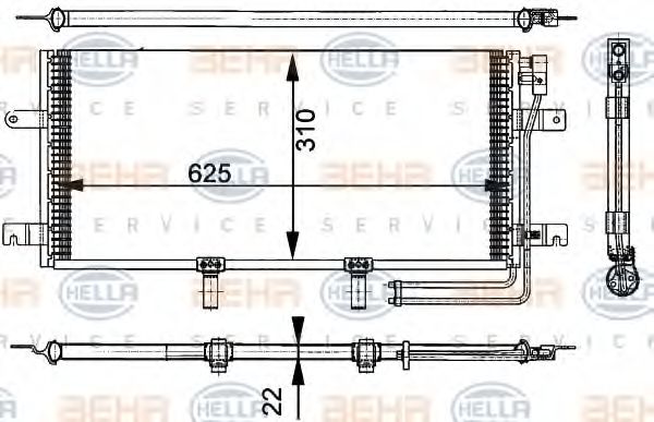 Радиатор кондиционера HELLA 8FC 351 301-151 BEHR HELLA SERVICE