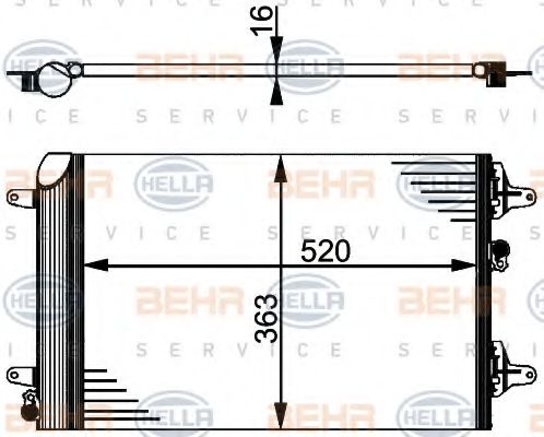 Радиатор кондиционера HELLA 8FC 351 301-524 BEHR HELLA SERVICE Version ALTERNATIVE