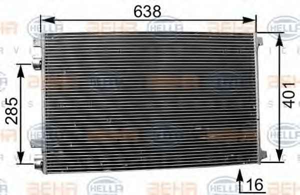 Радиатор кондиционера HELLA 8FC 351 301-564 BEHR HELLA SERVICE Version ALTERNATIVE