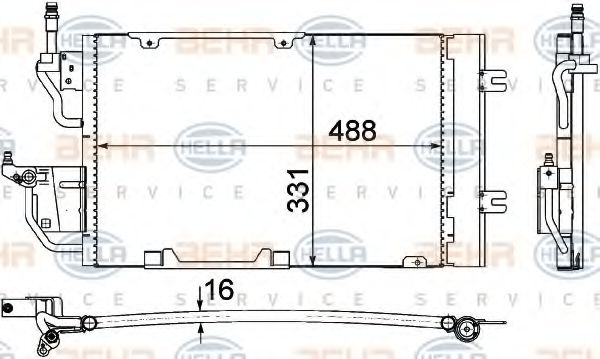 Радіатор кондиціонера HELLA 8FC 351 302-374