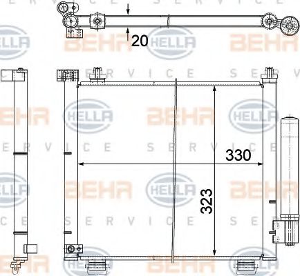 Радиатор кондиционера HELLA 8FC 351 303-471