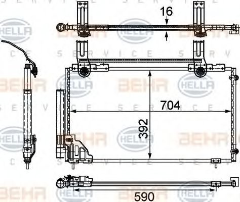 Радіатор кондиціонера HELLA 8FC 351 303-761