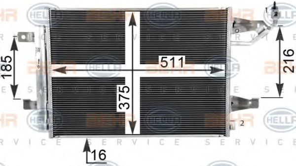Радиатор кондиционера HELLA 8FC 351 304-764 BEHR HELLA SERVICE Version ALTERNATIVE