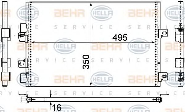 Радиатор кондиционера HELLA 8FC 351 306-611