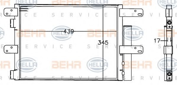 Радиатор кондиционера HELLA 8FC 351 307-601