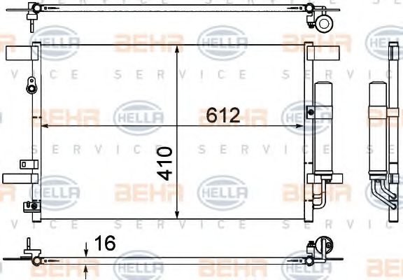 Радиатор кондиционера HELLA 8FC 351 307-751