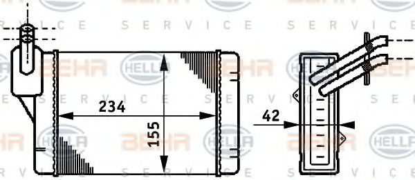 Радиатор отопителя HELLA 8FH 351 311-011