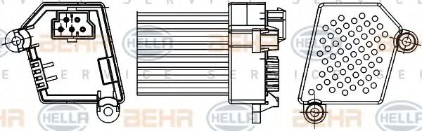 Регулятор, вентилятор салона HELLA 5HL 351 311-521