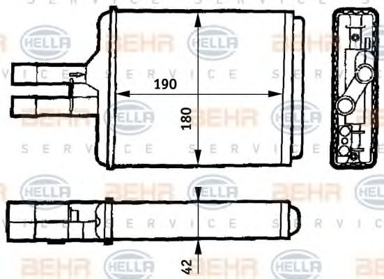 Радиатор отопителя HELLA 8FH 351 313-144