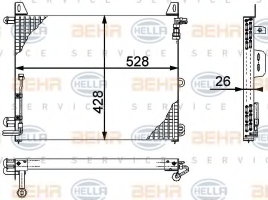 Радиатор кондиционера HELLA 8FC 351 317-181