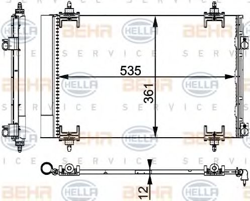 Радиатор кондиционера HELLA 8FC 351 317-564 BEHR HELLA SERVICE Version ALTERNATIVE