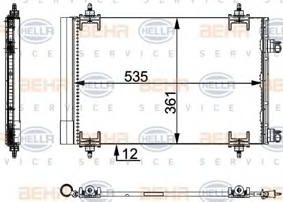 Радиатор кондиционера HELLA 8FC 351 317-574 BEHR HELLA SERVICE Version ALTERNATIVE