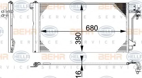 Радиатор кондиционера HELLA 8FC 351 317-654 BEHR HELLA SERVICE Version ALTERNATIVE