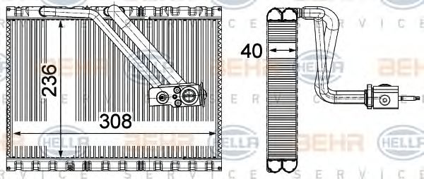 Испаритель кондиционера HELLA 8FV 351 331-531