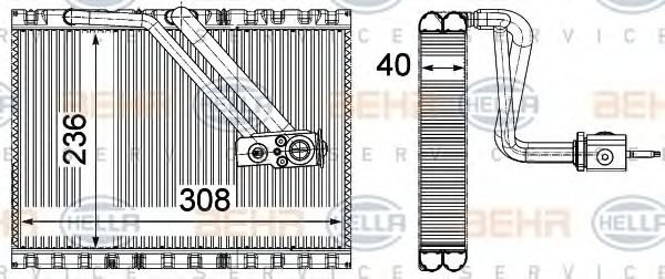 Испаритель кондиционера HELLA 8FV 351 331-541 BEHR HELLA SERVICE