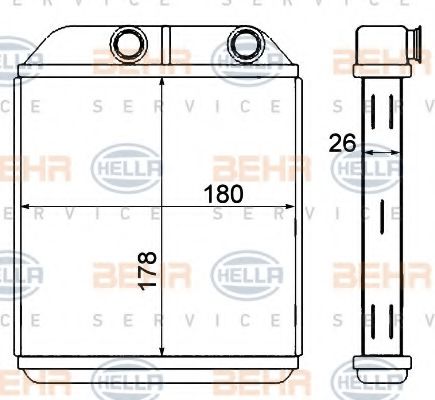 Радиатор отопителя HELLA 8FH 351 333-154 BEHR HELLA SERVICE