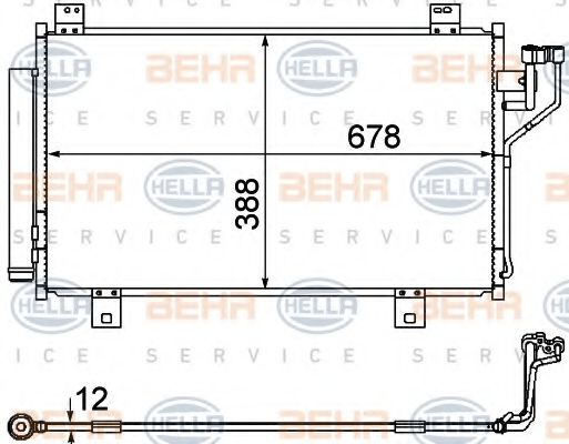 Радіатор кондиціонера HELLA 8FC 351 344-604