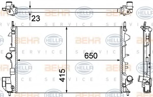 Радіатор, охолодження двигуна HELLA 8MK 376 700-264
