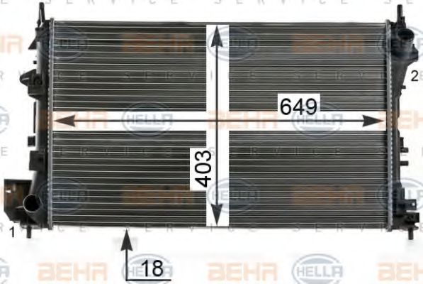 Радіатор, охолодження двигуна HELLA 8MK 376 700-664